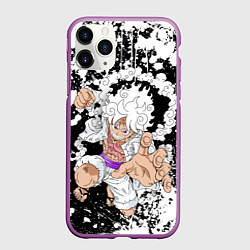 Чехол iPhone 11 Pro матовый Луффи из Ван Пис - Gear 5, цвет: 3D-фиолетовый