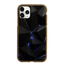 Чехол iPhone 11 Pro матовый Black geometry texture, цвет: 3D-коричневый