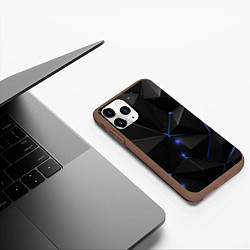 Чехол iPhone 11 Pro матовый Black geometry texture, цвет: 3D-коричневый — фото 2