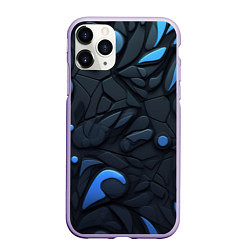 Чехол iPhone 11 Pro матовый Blue black abstract texture