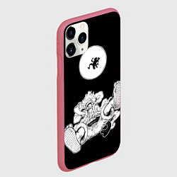 Чехол iPhone 11 Pro матовый Луффи и гир 5 на луне, цвет: 3D-малиновый — фото 2