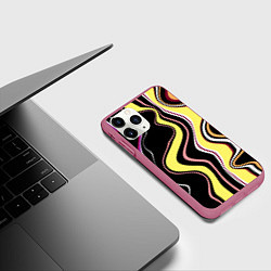 Чехол iPhone 11 Pro матовый Дисгармония, цвет: 3D-малиновый — фото 2