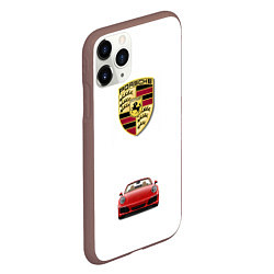 Чехол iPhone 11 Pro матовый Porsche car, цвет: 3D-коричневый — фото 2