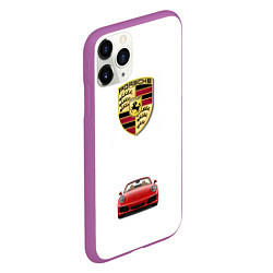 Чехол iPhone 11 Pro матовый Porsche car, цвет: 3D-фиолетовый — фото 2