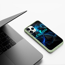 Чехол iPhone 11 Pro матовый CSGO neon style logo, цвет: 3D-салатовый — фото 2