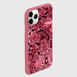 Чехол iPhone 11 Pro матовый Мозаичный узор в коричнево-красных тонах, цвет: 3D-малиновый — фото 2