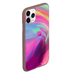 Чехол iPhone 11 Pro матовый Неоновая геометрическая абстракция, цвет: 3D-коричневый — фото 2