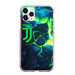 Чехол iPhone 11 Pro матовый Juventus green neon, цвет: 3D-розовый