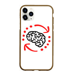 Чехол iPhone 11 Pro матовый Мозг долго загружает, цвет: 3D-коричневый