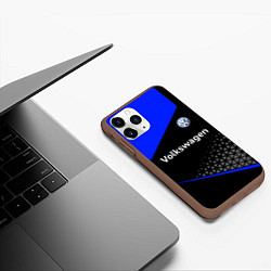 Чехол iPhone 11 Pro матовый Фольцваген - blue uniform, цвет: 3D-коричневый — фото 2