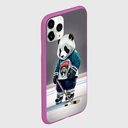 Чехол iPhone 11 Pro матовый Panda striker of the Florida Panthers, цвет: 3D-фиолетовый — фото 2