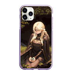 Чехол iPhone 11 Pro матовый Fire keeper - Dark souls 3, цвет: 3D-светло-сиреневый