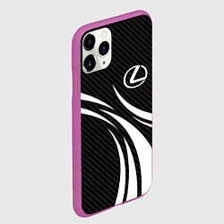Чехол iPhone 11 Pro матовый Lexus - carbon line, цвет: 3D-фиолетовый — фото 2