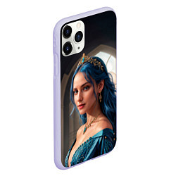 Чехол iPhone 11 Pro матовый Девушка принцесса с синими волосами, цвет: 3D-светло-сиреневый — фото 2