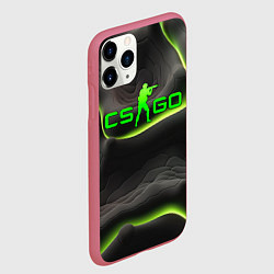 Чехол iPhone 11 Pro матовый CSGO green black logo, цвет: 3D-малиновый — фото 2
