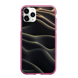 Чехол iPhone 11 Pro матовый Объемная темная текстура, цвет: 3D-малиновый