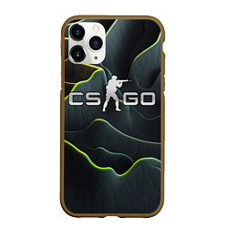 Чехол iPhone 11 Pro матовый CSGO green dark texture, цвет: 3D-коричневый