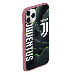 Чехол iPhone 11 Pro матовый Juventus dark green logo, цвет: 3D-малиновый — фото 2