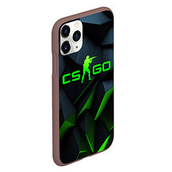 Чехол iPhone 11 Pro матовый CSGO green texture logo, цвет: 3D-коричневый — фото 2