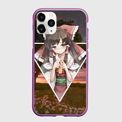 Чехол iPhone 11 Pro матовый Touhou Project Reimu, цвет: 3D-фиолетовый