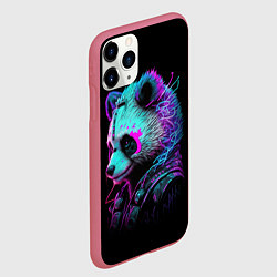 Чехол iPhone 11 Pro матовый Панда киберпанк, цвет: 3D-малиновый — фото 2