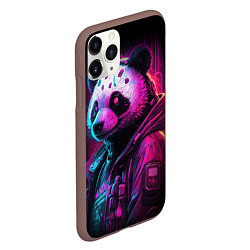 Чехол iPhone 11 Pro матовый Panda cyberpunk, цвет: 3D-коричневый — фото 2