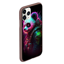 Чехол iPhone 11 Pro матовый Cyberpunk panda, цвет: 3D-коричневый — фото 2