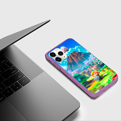 Чехол iPhone 11 Pro матовый Маленький Линк, цвет: 3D-фиолетовый — фото 2