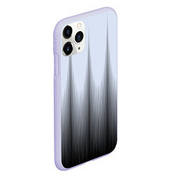 Чехол iPhone 11 Pro матовый Черный полосатый градиент, цвет: 3D-светло-сиреневый — фото 2