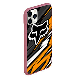 Чехол iPhone 11 Pro матовый Fox motocross racing - orange, цвет: 3D-малиновый — фото 2