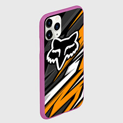 Чехол iPhone 11 Pro матовый Fox motocross racing - orange, цвет: 3D-фиолетовый — фото 2