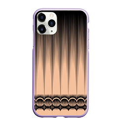 Чехол iPhone 11 Pro матовый Персиковый полосатый градиент