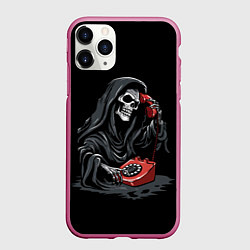 Чехол iPhone 11 Pro матовый Звонок смерти, цвет: 3D-малиновый