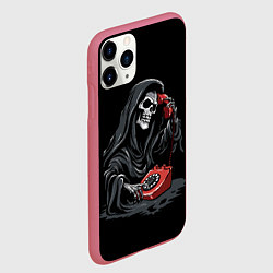 Чехол iPhone 11 Pro матовый Звонок смерти, цвет: 3D-малиновый — фото 2