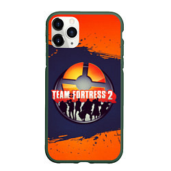 Чехол iPhone 11 Pro матовый Лого Team Fortress 2, цвет: 3D-темно-зеленый