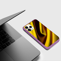 Чехол iPhone 11 Pro матовый Желтая футболка, цвет: 3D-фиолетовый — фото 2
