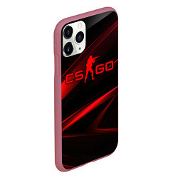 Чехол iPhone 11 Pro матовый CSGO red black logo, цвет: 3D-малиновый — фото 2