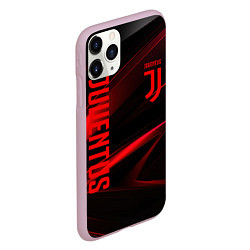 Чехол iPhone 11 Pro матовый Juventus black red logo, цвет: 3D-розовый — фото 2