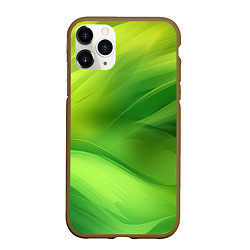 Чехол iPhone 11 Pro матовый Green lighting background, цвет: 3D-коричневый