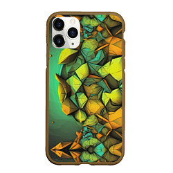 Чехол iPhone 11 Pro матовый Зеленая объемная абстракция