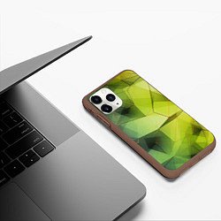 Чехол iPhone 11 Pro матовый Зеленая текстура объемная, цвет: 3D-коричневый — фото 2