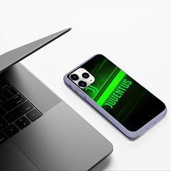 Чехол iPhone 11 Pro матовый Juventus green line, цвет: 3D-светло-сиреневый — фото 2