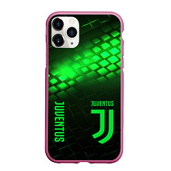 Чехол iPhone 11 Pro матовый Juventus green logo neon, цвет: 3D-малиновый