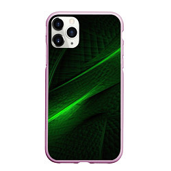 Чехол iPhone 11 Pro матовый Green neon lines