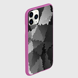 Чехол iPhone 11 Pro матовый Мозаичный узор в серых оттенках, цвет: 3D-фиолетовый — фото 2
