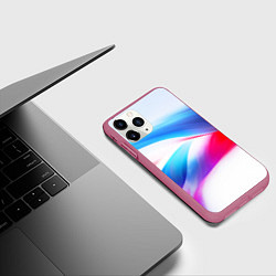 Чехол iPhone 11 Pro матовый Футболка Россия, цвет: 3D-малиновый — фото 2