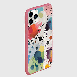 Чехол iPhone 11 Pro матовый Colorful blots - vogue - abstraction, цвет: 3D-малиновый — фото 2
