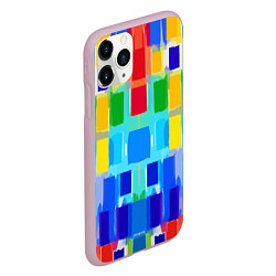 Чехол iPhone 11 Pro матовый Colorful strips - pop art - vogue, цвет: 3D-розовый — фото 2