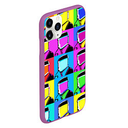 Чехол iPhone 11 Pro матовый Pop art - abstraction - vogue, цвет: 3D-фиолетовый — фото 2