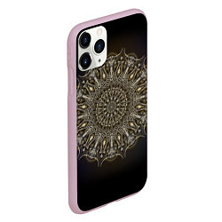 Чехол iPhone 11 Pro матовый Костяная мандала, цвет: 3D-розовый — фото 2